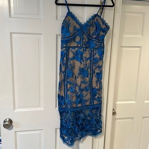 Blue/ Tan lulus lace dress